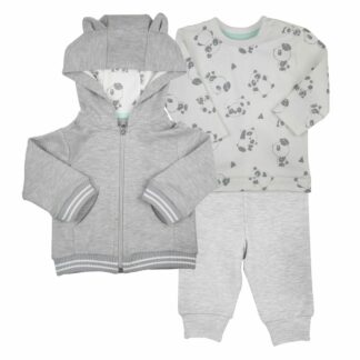 BABY CORNER 3-teiliges unisex Set Strickjacke, Cardigan & Sweatpants "Panda" – jetzt kaufen bei Lifetex-Heimtextilien.de
