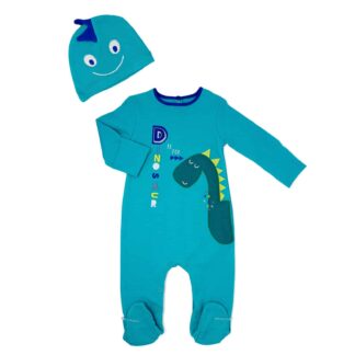 BABY CORNER Baby-Jungen Schlafstrampler-Set mit Mütze Dinosaurier mit Druckknöpfen – jetzt kaufen bei Lifetex-Heimtextilien.de