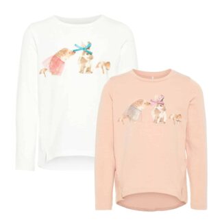 NAME IT Mini Mädchen Langarmshirt "Igel und Hase" aus 95% Bio-Baumwolle – jetzt kaufen bei Lifetex-Heimtextilien.de