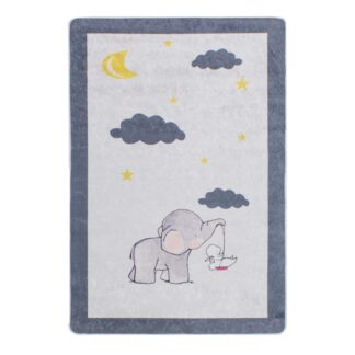 Kinderteppich Elefant Hase Wolken Mond | ca. 120 x 180 cm – jetzt kaufen bei Teppich-kaufen-XXL.de