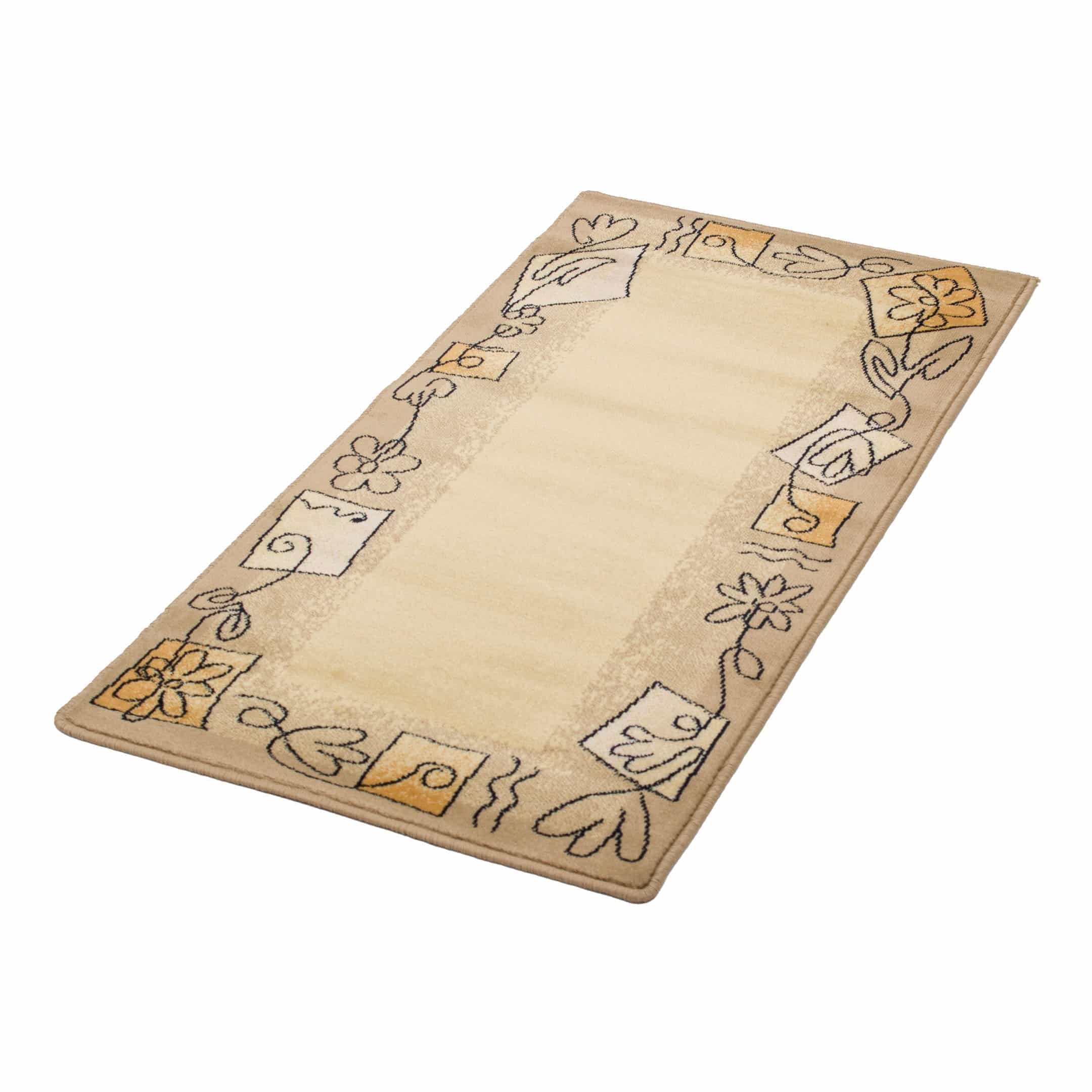 Teppich Brücke Modern mit Bordüre Beige ca. 70 x 140 cm bei Tekal bestellen