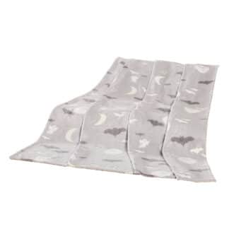 GOLD-LINE HOME Kinder Wohndecke Fledermaus Glow in the Dark Kuscheldecke 150x200cm, Grau – jetzt kaufen bei Teppich-kaufen-XXL.de