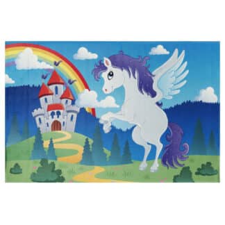 Lovely Kids LK-401-2 Kinderteppich Pegasus Burg Regenbogen 110x170 cm – jetzt kaufen bei Tekal - Textile Lebensqualität